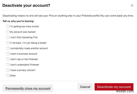 Cách hủy kích hoạt (hoặc xóa) tài khoản Pinterest của bạn 