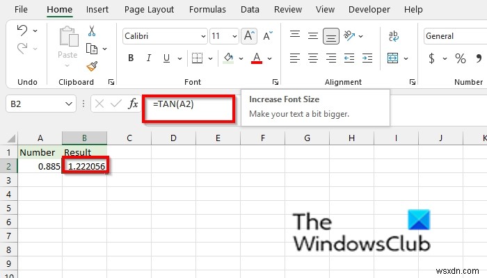 Cách sử dụng hàm TAN trong Microsoft Excel 