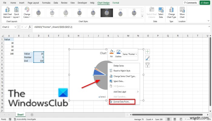 Cách tạo Biểu đồ đo trong Excel 