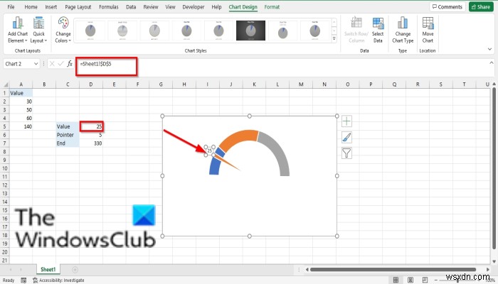 Cách tạo Biểu đồ đo trong Excel 