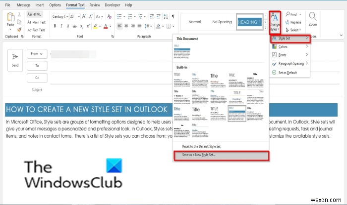 Cách tạo Bộ kiểu mới trong Outlook 