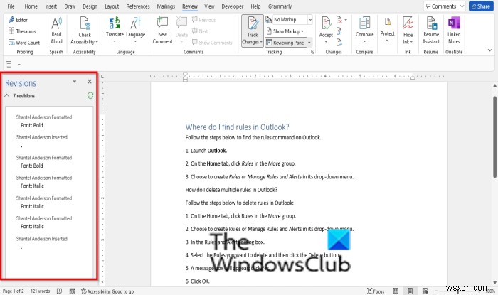 Cách Bật hoặc Tắt Ngăn Xem lại trong Microsoft Word 