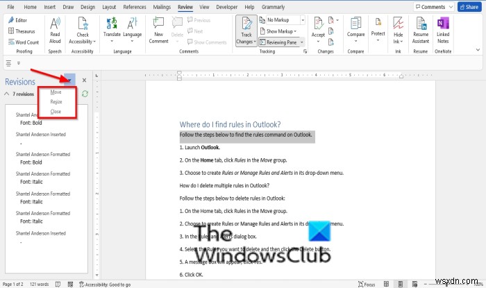 Cách Bật hoặc Tắt Ngăn Xem lại trong Microsoft Word 