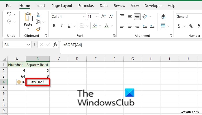 Cách loại bỏ lỗi #NUM trong Excel