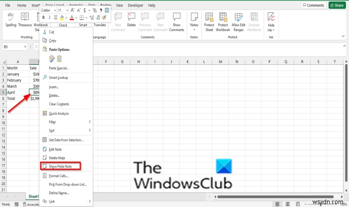 Cách thêm, chèn và sử dụng Ghi chú trong Excel