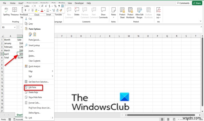 Cách thêm, chèn và sử dụng Ghi chú trong Excel