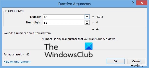 Cách sử dụng hàm ROUNDDOWN trong Excel