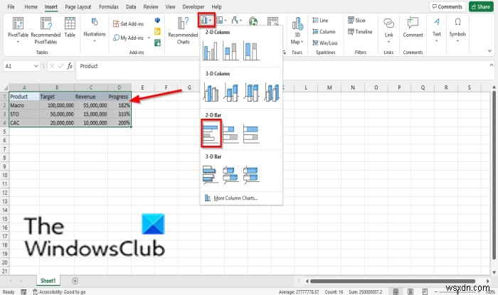 Cách tạo Biểu đồ tiến trình dạng thanh hoặc vòng tròn trong Excel 