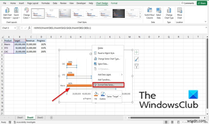 Cách tạo Biểu đồ tiến trình dạng thanh hoặc vòng tròn trong Excel 