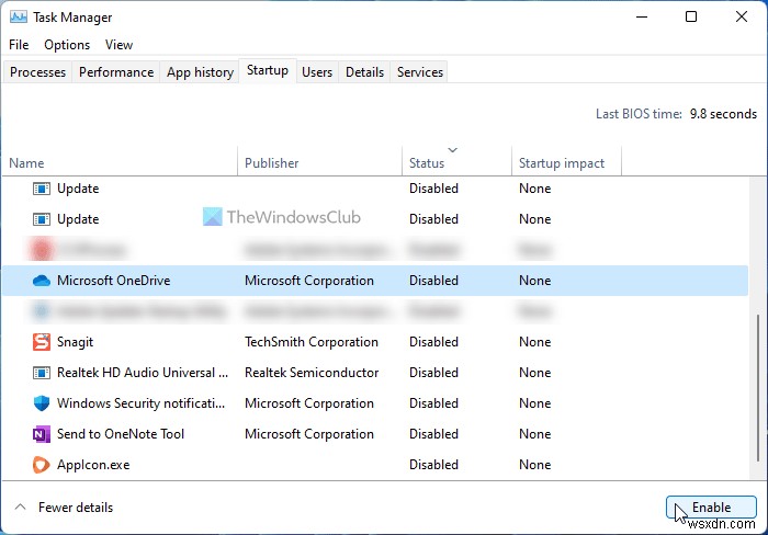 OneDrive không mở khi khởi động trong Windows 11/10 