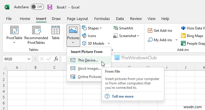 Cách chèn Hình ảnh trong Microsoft Excel và Excel Online 