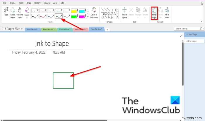 Cách tạo Hình dạng trong OneNote bằng tính năng Ink to Shape 