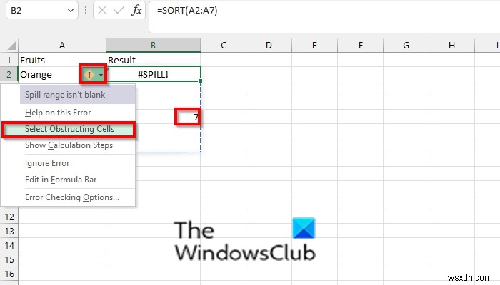 Cách sửa lỗi SPILL trong Excel