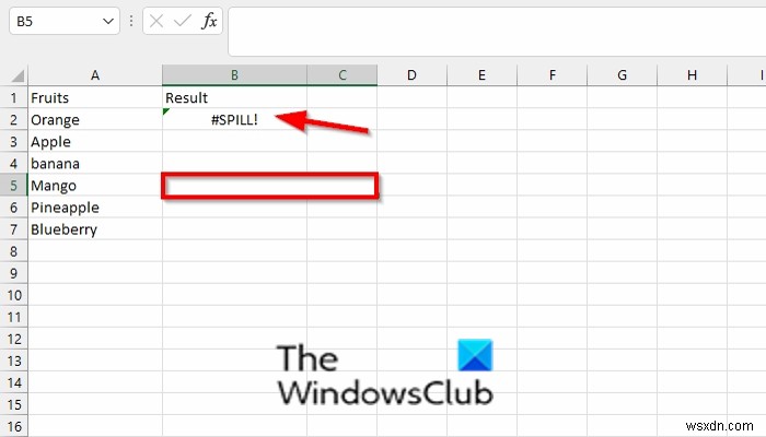 Cách sửa lỗi SPILL trong Excel