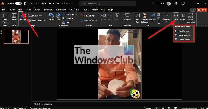Cách chèn Video Thumbnail trong PowerPoint 