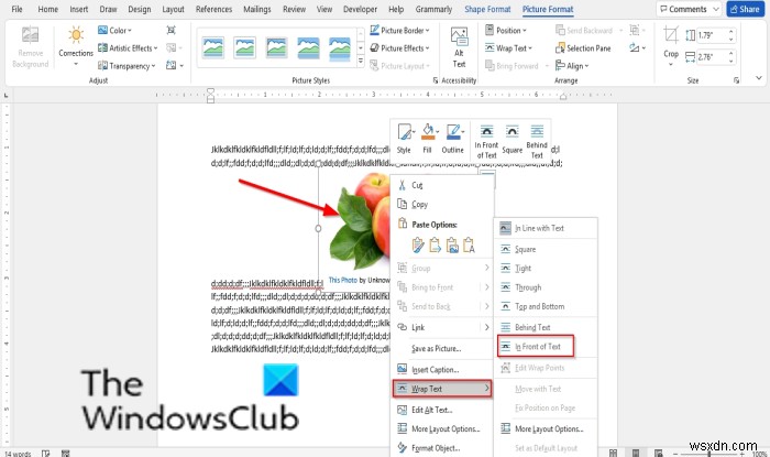 Cách di chuyển ảnh tự do trong Microsoft Word 