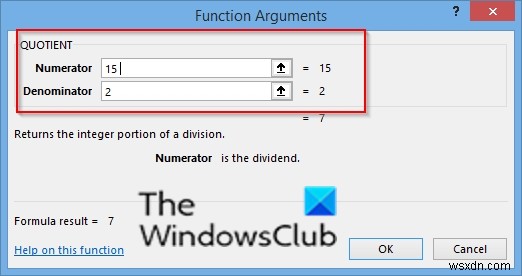 Cách sử dụng hàm Quotient trong Excel 