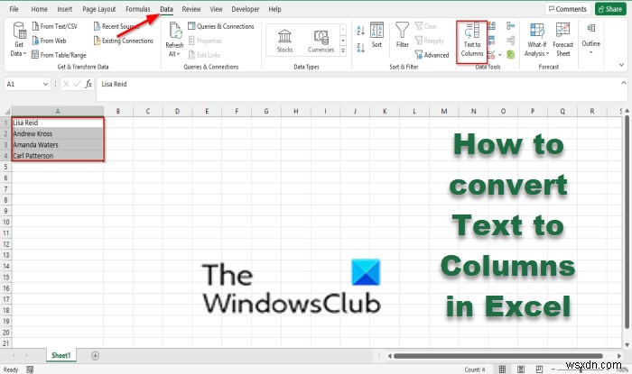Cách chuyển đổi văn bản thành cột trong Excel 