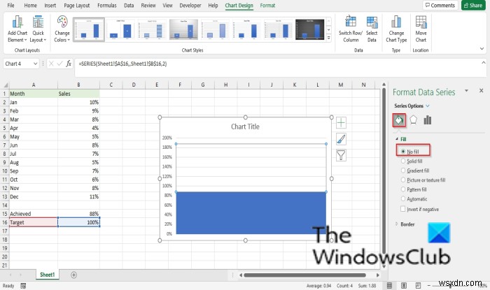 Cách tạo Biểu đồ nhiệt kế trong Excel 