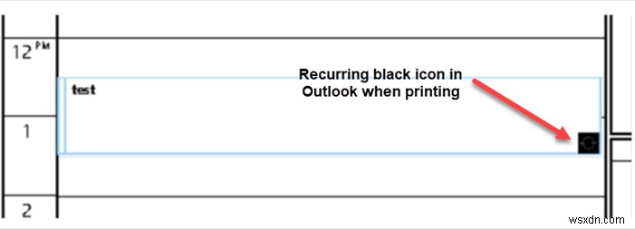 Xóa biểu tượng Màu đen khi in Lịch Outlook 