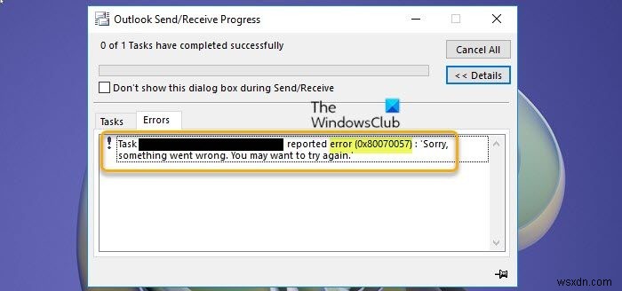 Lỗi 0x80070057 Sổ địa chỉ ngoại tuyến Outlook sẽ không tải xuống 