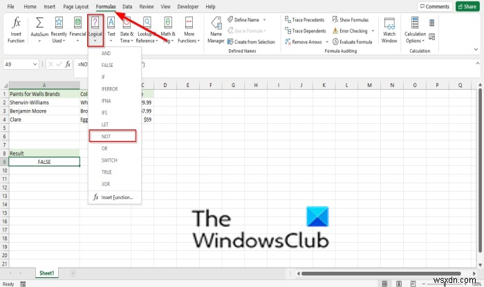Cách sử dụng chức năng Không phải Microsoft Excel 
