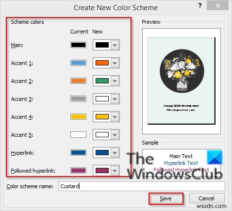 Cách áp dụng Bảng màu trong Publisher 