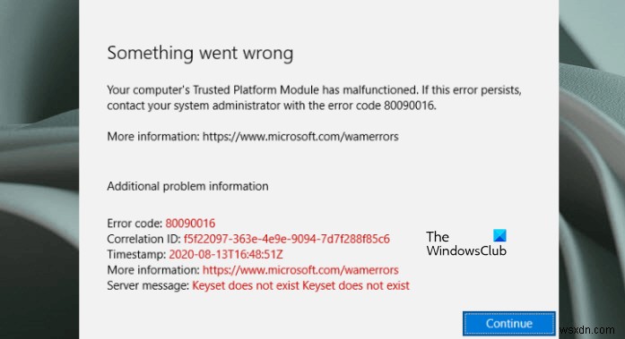 Khắc phục Mô-đun nền tảng đáng tin cậy đã bị trục trặc lỗi 80090030, 80090016 trong Outlook 