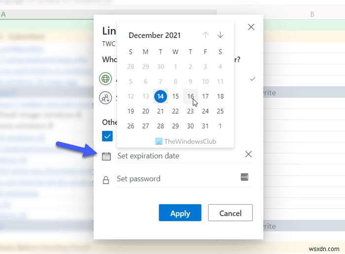 Cách đặt Ngày hết hạn và Mật khẩu khi chia sẻ tệp Excel trực tuyến 