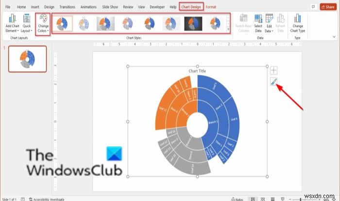 Cách tạo biểu đồ Sunburst trong PowerPoint 