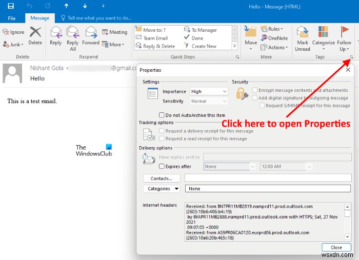 Cách đặt Mức độ ưu tiên cho email trong Outlook thành Cao