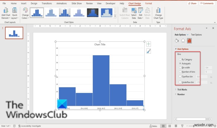 Cách tạo biểu đồ Histogram trong PowerPoint