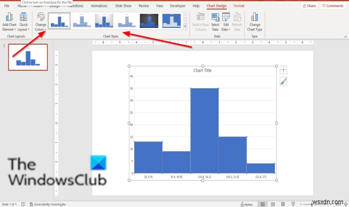 Cách tạo biểu đồ Histogram trong PowerPoint