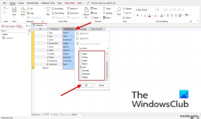 Cách sắp xếp và lọc bản ghi trong Microsoft Access