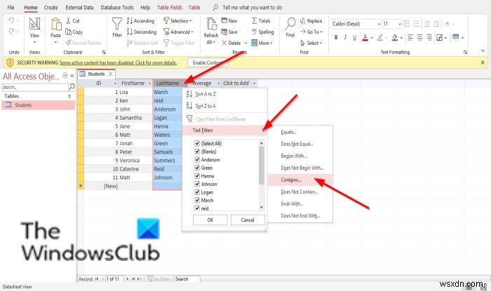 Cách sắp xếp và lọc bản ghi trong Microsoft Access