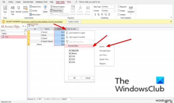 Cách sắp xếp và lọc bản ghi trong Microsoft Access