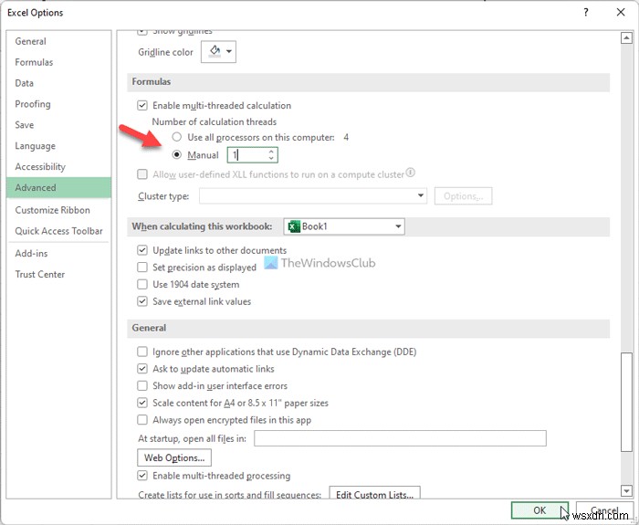 Excel đã hết tài nguyên khi cố tính toán một hoặc nhiều công thức 