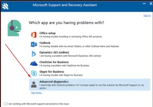 Sử dụng Chẩn đoán nâng cao trong Hỗ trợ của Microsoft và Hỗ trợ khôi phục để khắc phục sự cố Outlook 