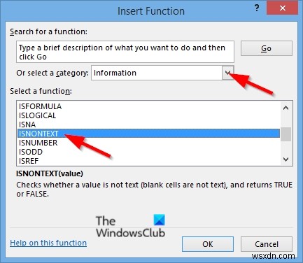 Cách sử dụng hàm ISNONTEXT trong Microsoft Excel 