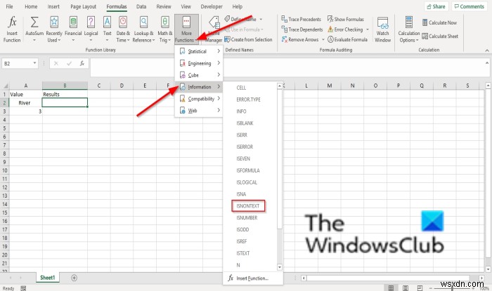 Cách sử dụng hàm ISNONTEXT trong Microsoft Excel 