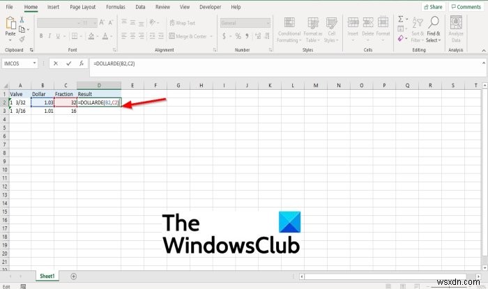 Cách sử dụng hàm DOLLARDE trong Microsoft Excel 
