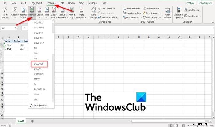 Cách sử dụng hàm DOLLARDE trong Microsoft Excel 