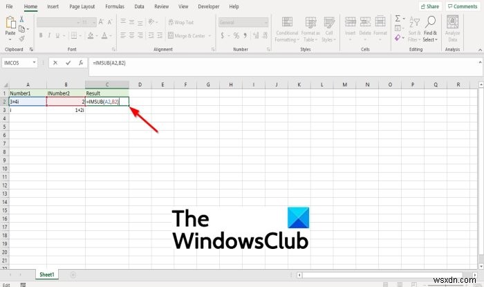 Cách sử dụng hàm IMSUB trong Microsoft Excel 
