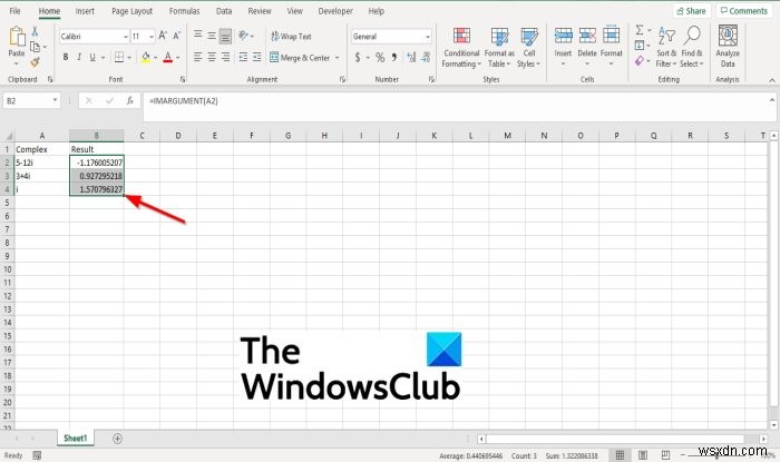 Cách sử dụng hàm IMARGUMENT trong Microsoft Excel 