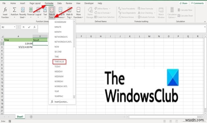 Cách sử dụng hàm TIMEVALUE trong Microsoft Excel 