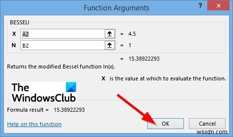 Cách sử dụng hàm BESSELI trong Microsoft Excel 