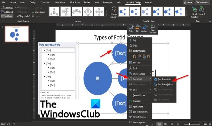 Cách tạo Danh sách Radial trong PowerPoint 