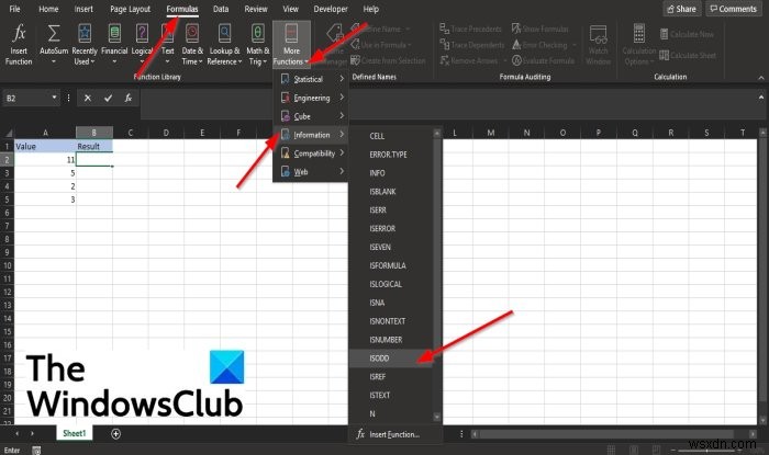 Cách sử dụng hàm ISODD trong Microsoft Excel 