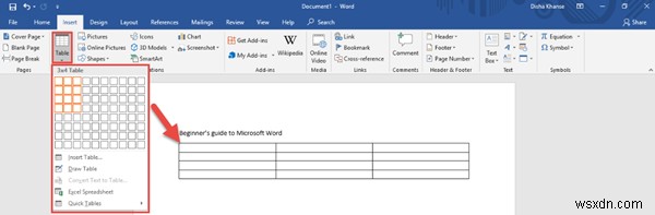 Cách thêm công thức vào bảng trong Microsoft Word 