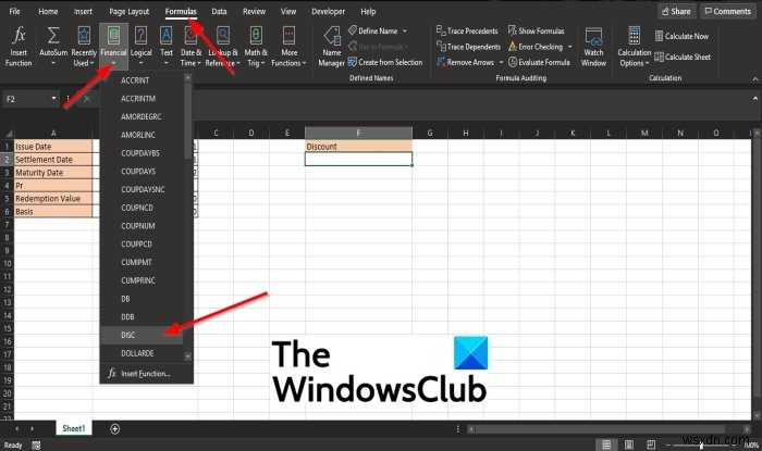 Cách sử dụng hàm DISC trong Microsoft Excel 